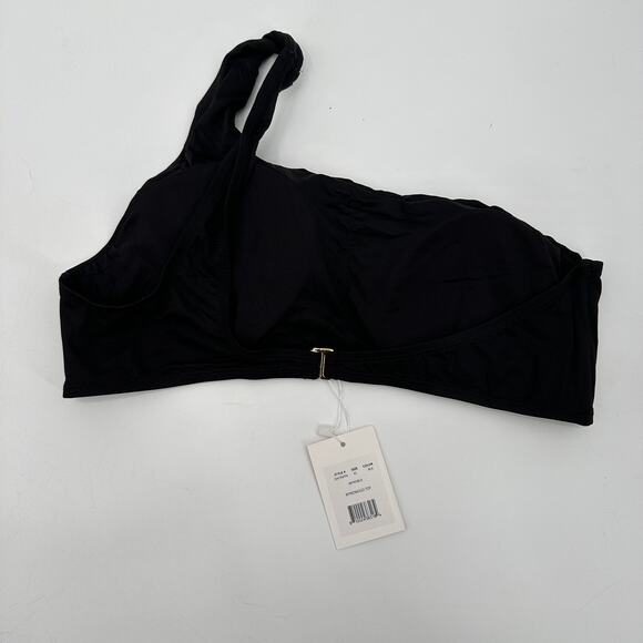 ANDIE SWIM NWT Wyndwood One Shoulder Rib Swim Bikini Top in Black // XL - Picture 6 of 9